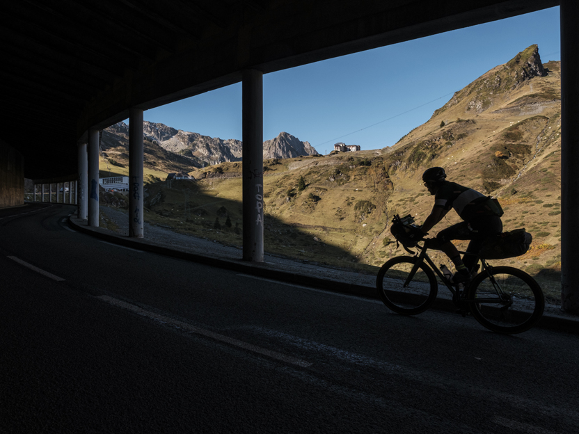 Riding a SHIMANO Road Bike through a Europe Tunnel in the Mountains 