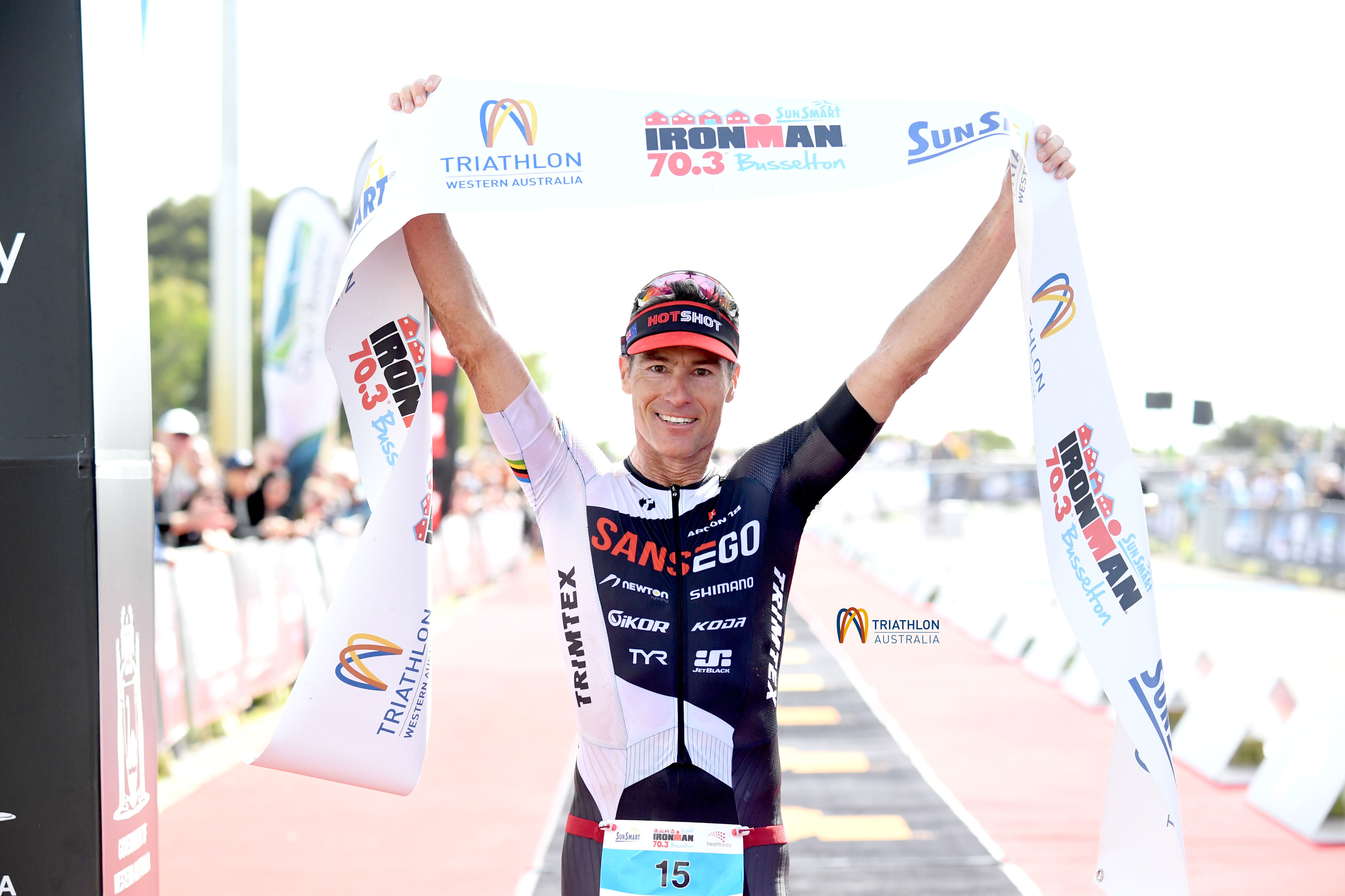 Craig Alexander winning IRONMAN 70.3 event