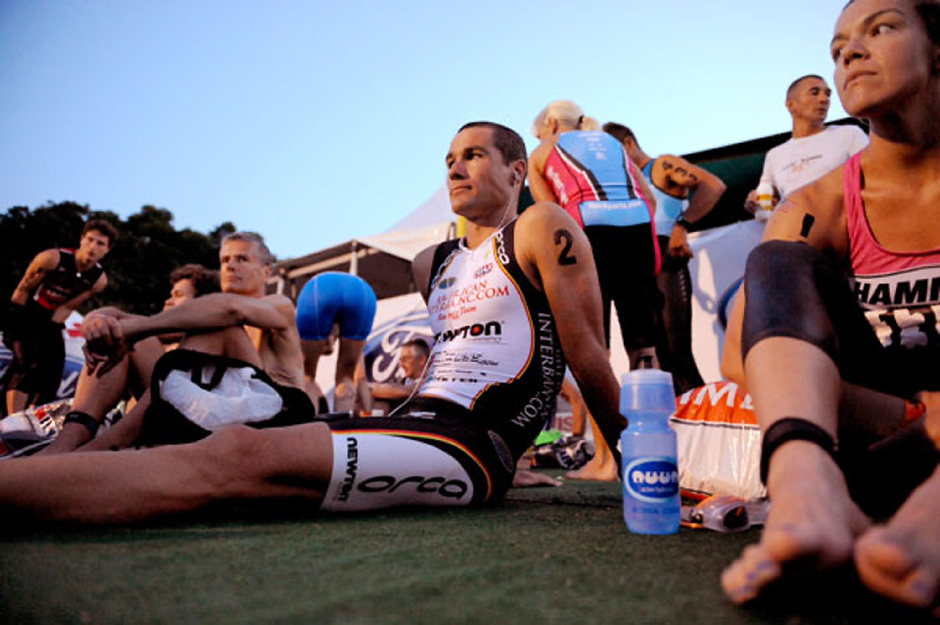 Crowie getting in the zone before a race