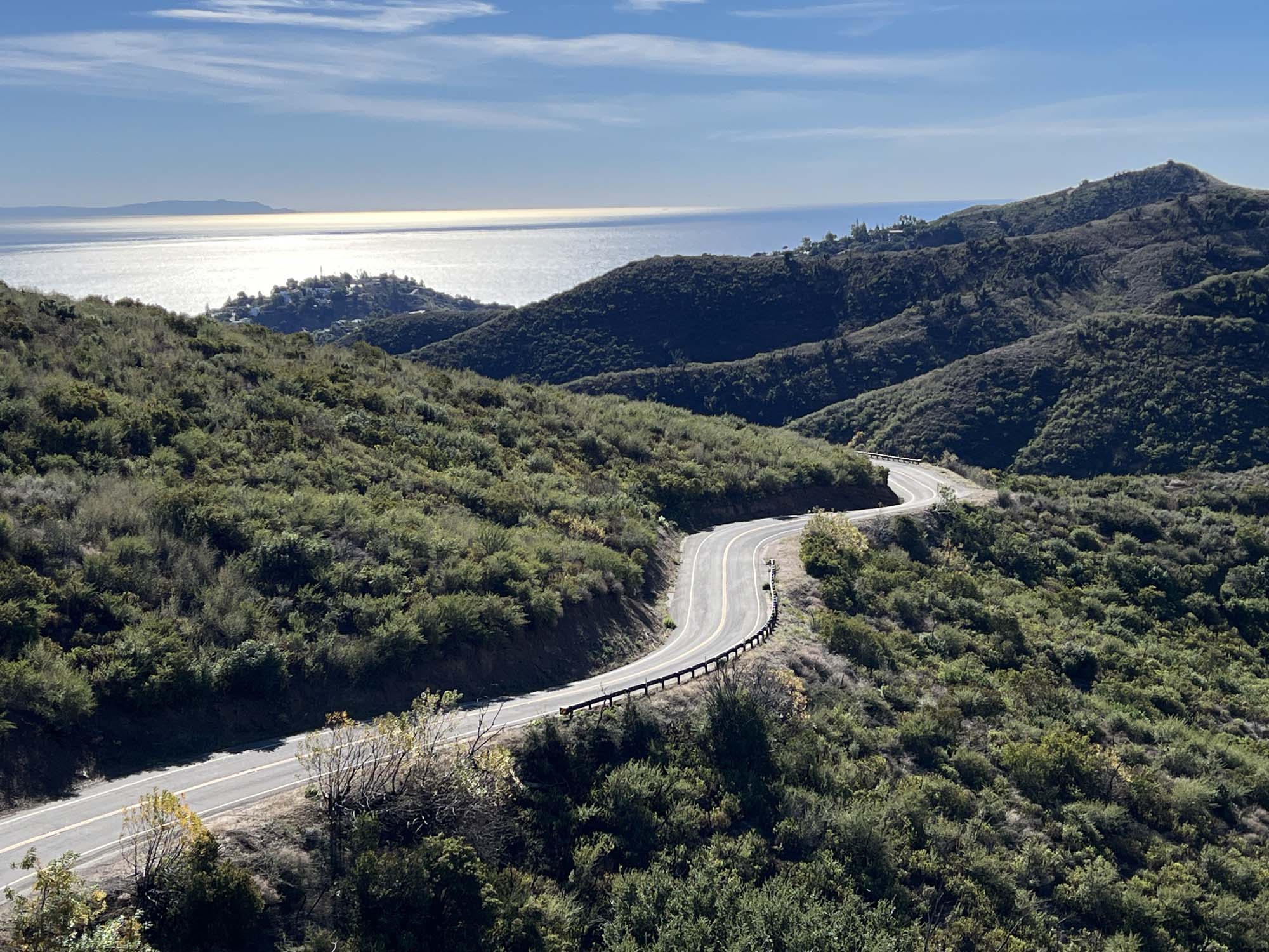 Riding road bikes in Santa Monica mountains CA