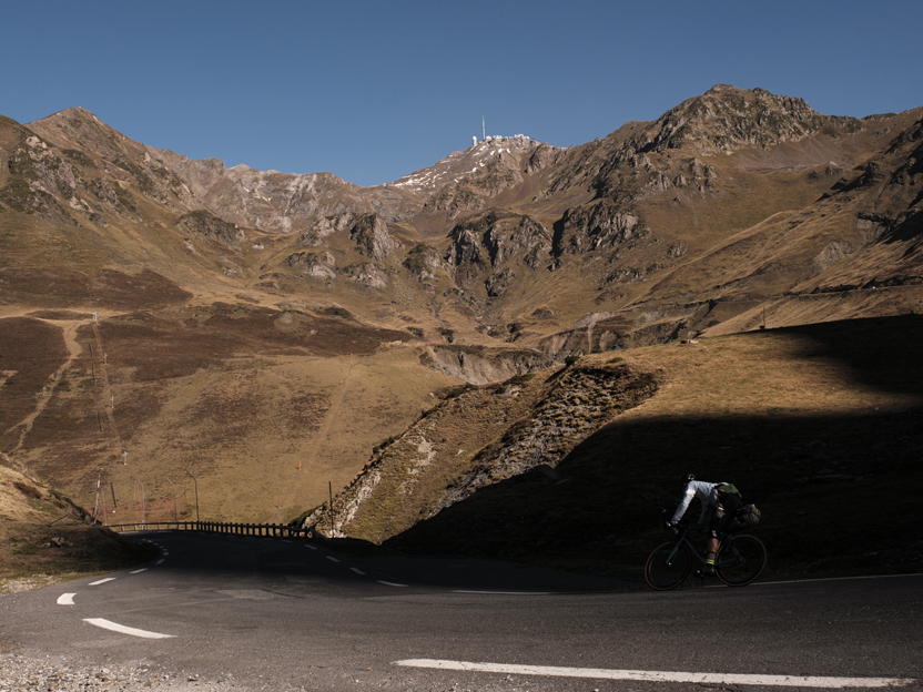 Riding a Road bike down the Pyrenees in Europe 