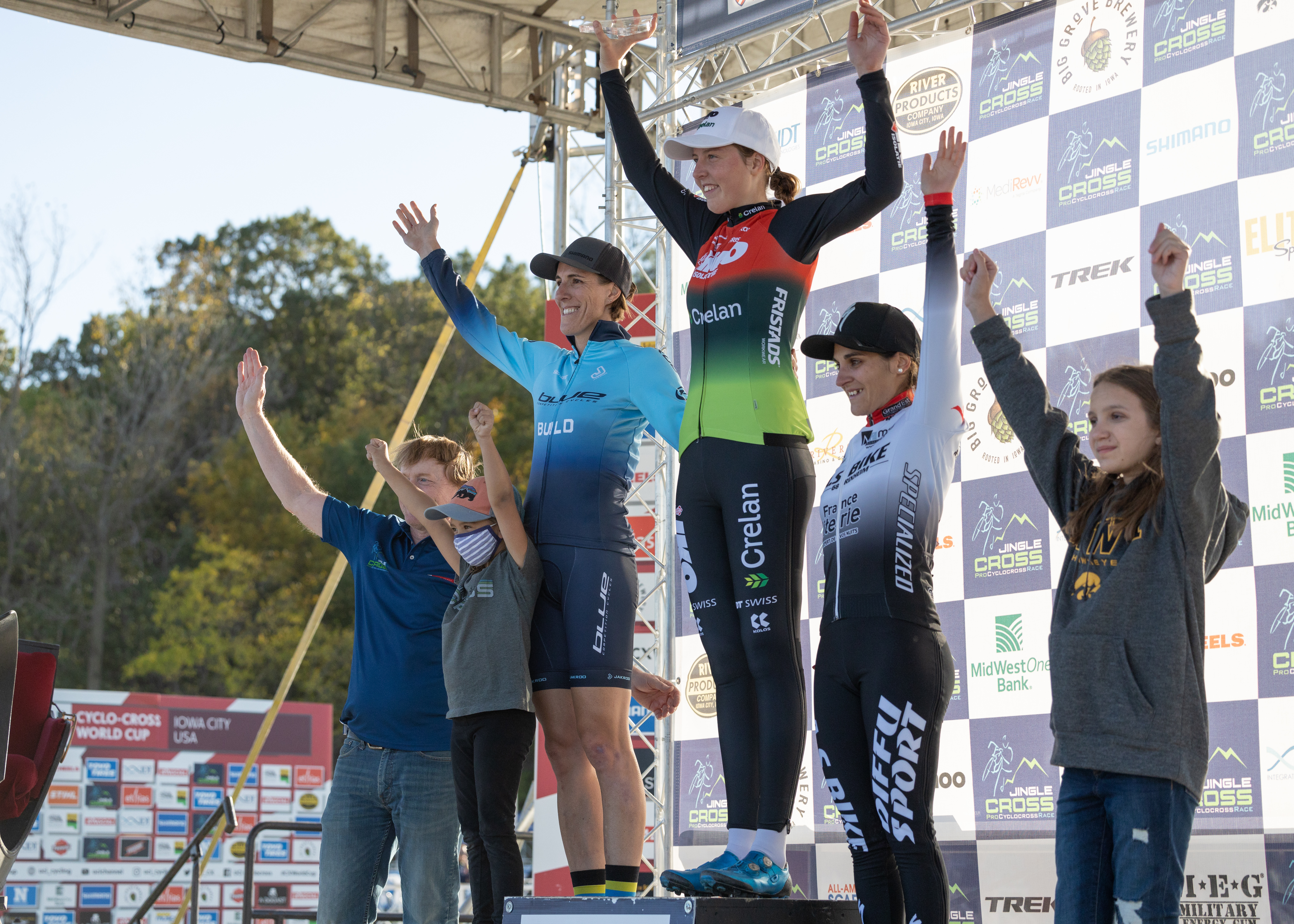 Podium at the cyclocross race